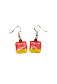 Color Blocked Square Earrings